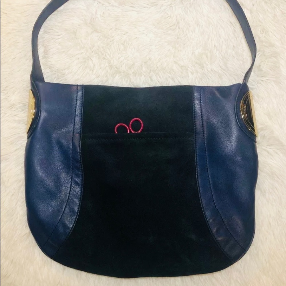 Leather B Makowsky shoulder Hand bag satchel blue
